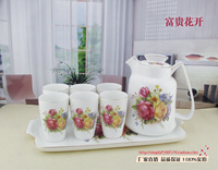 爆款包邮骨瓷水具八件套装欧式茶具冷水壶水杯茶盘创意结婚礼品