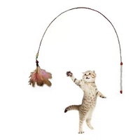 钢丝羽毛大鸟逗猫棒附送铃铛 长88厘米 猫咪最爱玩具 空中飞猫