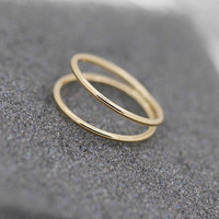 欧美饰品极简风设计铜铸造超细双线圈戒指