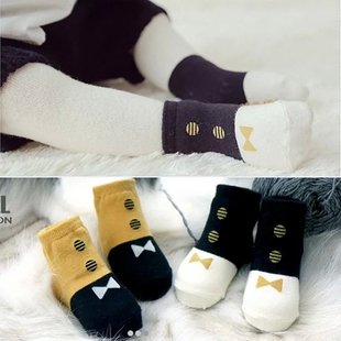 2015秋冬季新款 韩国儿童纯棉时尚领结短袜 儿童宝宝婴儿防滑袜子