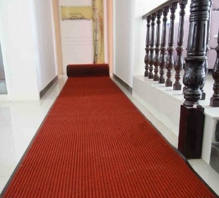 可裁剪双条纹绒面PVC防滑地垫 门垫 地毯 楼梯走廊地垫 防滑垫