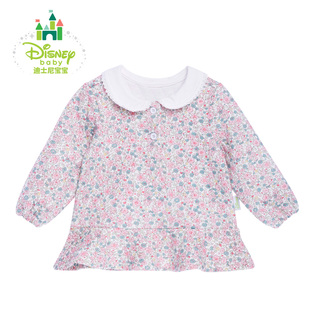 Disney/迪士尼 婴幼儿服饰儿童女宝宝长袖碎花荷叶摆上衣154S724