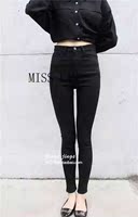 韩国MISS LAN高腰牛仔裤基本款紧身显瘦百搭铅笔裤
