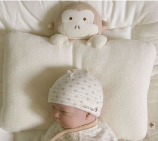 韩国代购JOHN N TREE有机棉婴儿定型枕纯棉枕头33*30cm现货包邮