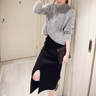 2016秋季新款韩版套装女时尚两件套潮气质长袖毛衣针织半身裙女装