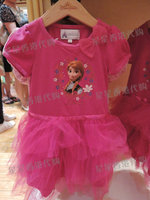 9折 星星香港迪士尼正品代购 公主系列 蕾丝花边女童T恤短裙