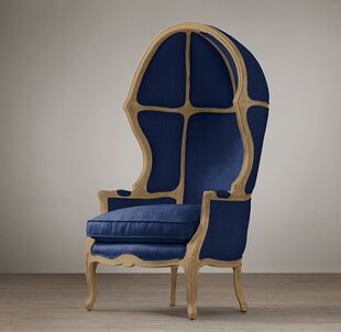 实木家具法式复古比利时亚麻布艺太阳椅蛋壳椅沙滩椅单人沙发