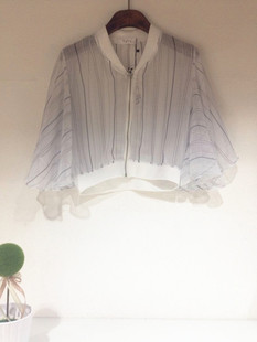 TiTi家2015年夏季新款韩版流行修身休闲防蝴蝶袖晒罩衫雪纺衫