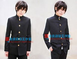 日本DK男子学生制服中山装cosplay服装万用黑色中山装 万用cos服