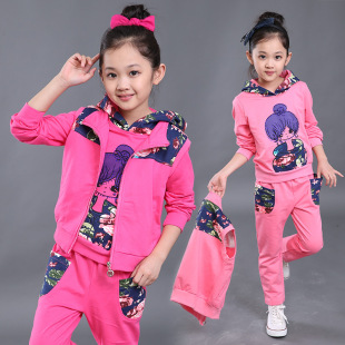 韩版女童秋冬装儿童套装2016春秋新款运动中大儿童女孩秋季三件套