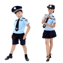 儿童小军装小交警演出服幼儿园男女舞台摄影小警察制服交警表演服