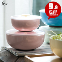 剑林日韩式陶瓷带盖饭盒多功能保鲜碗泡面大碗家用餐具便当碗