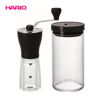 HARIO日本耐热玻璃大容量密封罐陶瓷磨芯手摇咖啡磨豆机套装MSS