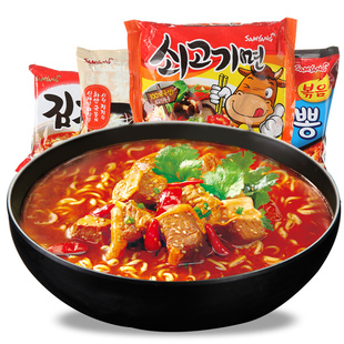 韩国进口方便面三养4味组合火鸡面炒面速食泡面拉面味干拌面食品
