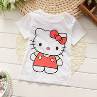 夏季儿童短袖女童男童上衣T恤可爱宝宝小童装kt猫韩版1-2-3岁5岁