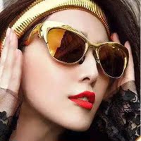 2015时尚新款个性彩膜太阳眼镜 范冰冰同款猫眼蛇头配件潮牌墨镜