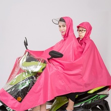 九登堡成人雨衣透明大帽檐男女双人电动车雨披摩托车雨衣加大加厚