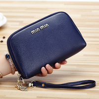新款minmin手包女士手拿包贝壳小包真皮时尚韩版迷你手机包零钱包