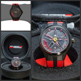 美国代购Ferrari 法拉利腕表 赛车风格大表盘硅胶表带石英男手表