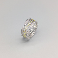 成品系 韩版 造型戒指 锆石微镶 玫瑰金白金满钻宽环 DE500014