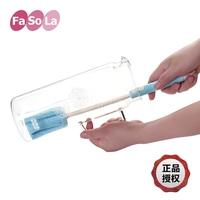 日本正品fasola 杯壶伸缩柄刷 奶瓶刷洗杯刷清洁刷抗菌型刷头刷子