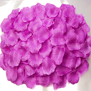9号紫色结婚庆婚礼求婚创意道具婚房布置生日装饰仿真玫瑰花瓣假