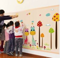 幼儿园卡通小鹿墙贴小孩房装饰画 壁画可爱动画的卡通墙贴纸自粘