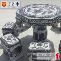 厂家直销各种石桌凳子石雕桌子加工定制各种规格各种形状石雕桌凳
