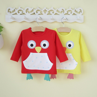 童装男童女童秋装0-1-2-3岁女宝宝长袖T恤可爱卡通婴儿上衣打底衫