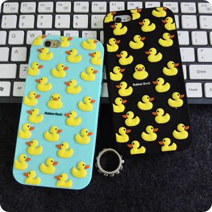韩国小黄鸭iphone6手机壳4.7 可爱硅胶苹果6plus保护套 5s外壳软