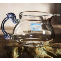 包邮恒越记02G艺术公杯加厚高硼硅玻璃鸭嘴式出水茶具茶杯350ML