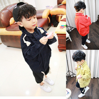 卡七家 2015韩版儿童秋装外套 男童纯色风衣夹克  蝙蝠袖外套