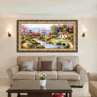 纯手绘欧式田园山水托马斯风景油画客厅沙发背景装饰挂画幸福家园