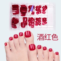 韩国折无痕美甲贴片原料 假脚指甲片 成品 脚趾甲100片装送胶水