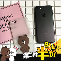 韩国硅胶手机壳苹果6s可爱立体熊简约磨砂全包边软壳iPhone7 5s