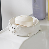 韩版小猪肥皂碟陶瓷卫生间香皂盘创意肥皂盒浴室用品手工皂碟白色