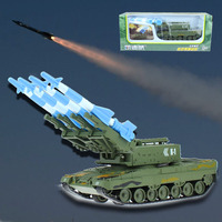 凯迪威防空导弹坦克车 发射炮弹合金军事模型 回力玩具 豹式坦克