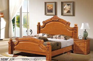 星秀阁家居 卧室家具 高档橡木床 欧式实木双人床 1.8米床