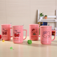 helloKitty粉色带盖陶瓷杯子创意杯个性水杯可爱牛奶杯卡通马克杯