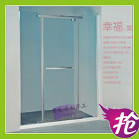 铝合金 一字 屏风 隔断 卫生间淋浴房 平开门式洗澡房简易玻璃门