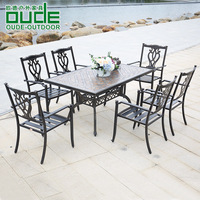 欧德户外休闲铸铝桌椅 阳台室外花园桌椅 庭院桌椅五件套组合欧式
