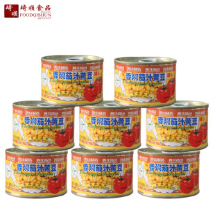 8罐装真花食品香焖茄汁黄豆罐头184g*8优良品质即食方便营养丰富