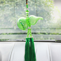 带貔貅琉璃葫芦挂件可加香水古法琉璃汽车挂件绿带盒T11-1C\1451