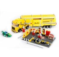 彡正品邦宝拼装式拼插小颗粒积木儿童运输玩具 黄色货柜车8761