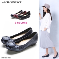 ARCHCONTACT日本圆头平底鞋方扣软底驾车鞋简约时尚工作单皮鞋女
