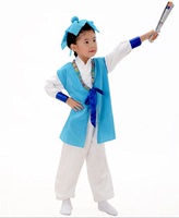 儿童演出服小学生三字经书童古装服装女童套装男
