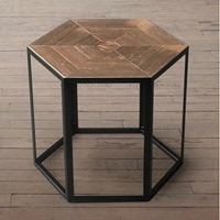 欧美风格铁艺实木复古做旧茶几创意简约实木桌子休闲风格简易茶桌