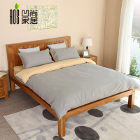 欧式简约家具纯实木橡木小户型卧室环保双人床1.5米1.8米结实特价