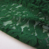服装布料 茶花密实弹力青绿色刺绣镂空经编蕾丝布料披肩短裙