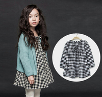 韩版女童秋装童装3-15岁宝宝包邮格子中大儿童裙子长袖公主连衣裙